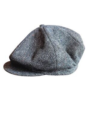 sz 7 Men's Tweed Newsboy Cap 1930's Vintage J.C. Penney Waverly Caps Herringbone